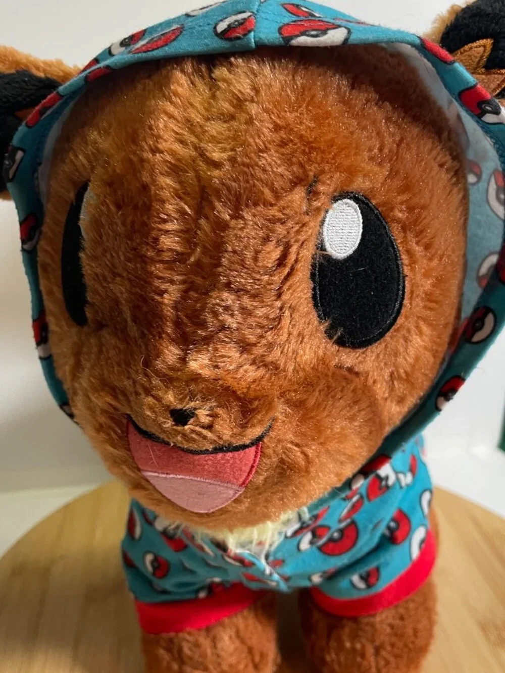 EEVEE POKEMON Build-A-Bear 16” Plush Poke Ball Outfit Hoodie BAB Stuffed Animal